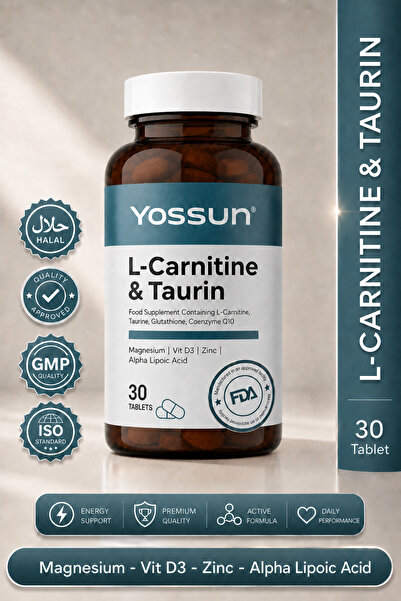 yossun L-Karnitin, Taurin, Glutatyon ve Koenzim Q10 İçeren Tablet Takviye Edi...