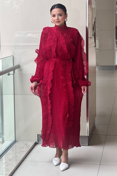 Mahal High Neck Ruffle Dress