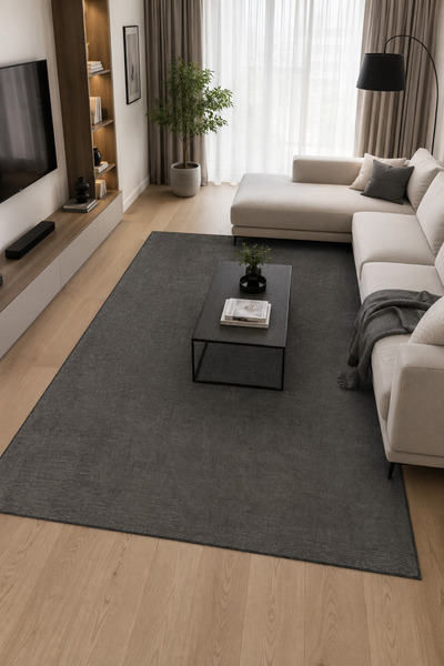 Lorente Home Luna Viskon Dokuma Halı Kaymaz Taban Yıkanabilir Antrasit Salon ...