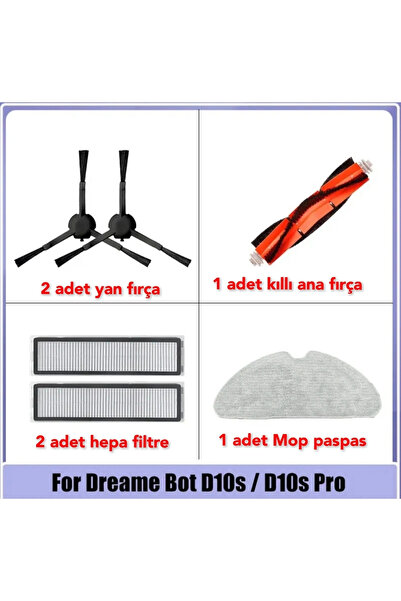 LİN GRUP Dreame D10s Pro D9 Max - فلتر فرشاة متوافق مع استبدال الممسحة