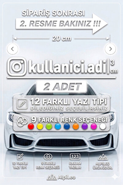 AlpiLeo İnstagram Kullanıcı Adı Sticker | Scooter, Akülü Araba, Motor | Kişiy...