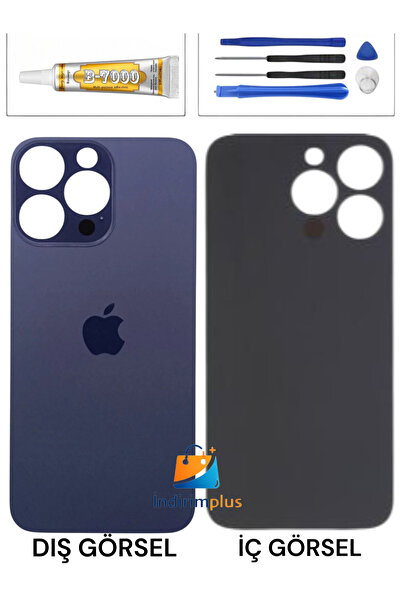 indirimplus iPhone 14 Pro Max Arka Pil Cam Kapağı Mor Renk