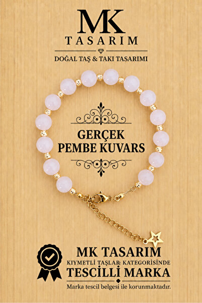 MK tasarım Real Pink Quartz Bracelet 11000.001