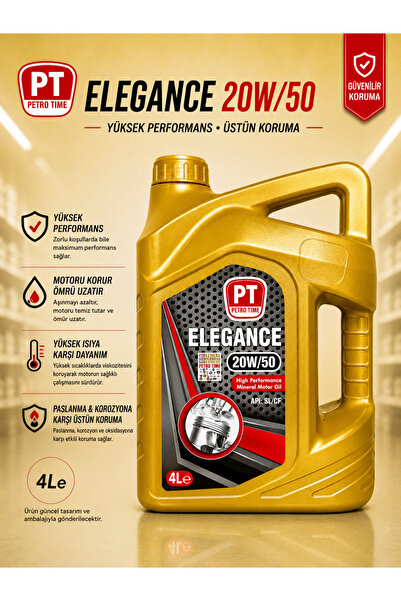Petro Tıme Elegance 20W-50 4 Litre Benzinli ve LPG’li Araçlar İçin Motor Yağı