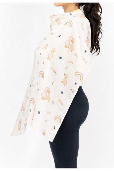 Ponchik Double Layer Muslin Nursing Bib Cover - Underwire 100% Cotton - 70 × 100 cm