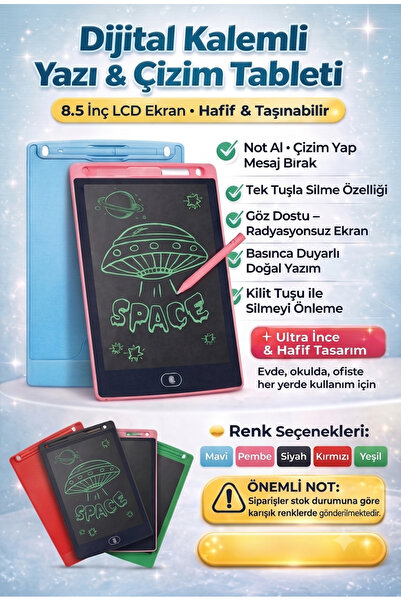 CharmPlay Çocuklar Için Deneme Yazı Resim Çiz Sil Yazı Tableti Kalemli Akıllı...