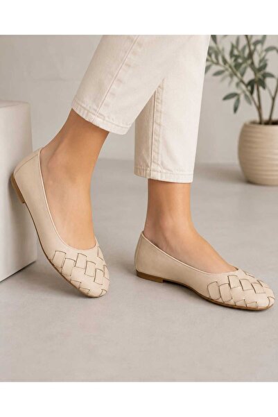 derim shoes Women's Beige Genuine Leather Casual Ballerinas Summer Classic Ba...