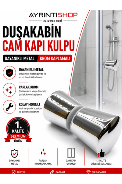AYRINTISHOP Mânere metalice cromate rezistente la spargere pentru ușile din s...