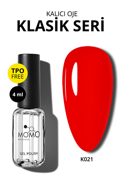 MOMO professional Kalıcı Oje K021, Kırmızı, 4 ml