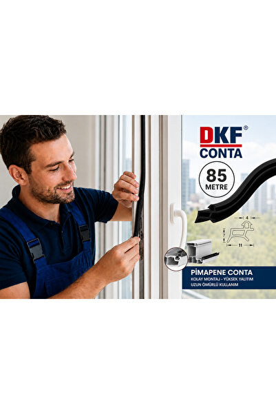 DKF CONTA PVC врати и прозорци, черна уплътнителна лента, 85 метра, за ремонт...
