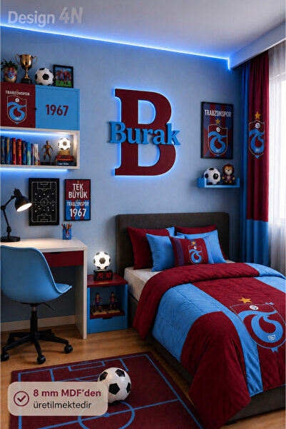 LED Işıklı Kişiye Özel Trabzon Temalı Taraftar Duvar Dekoru