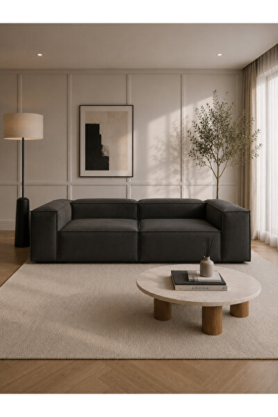 ERİZA Relax Soft 2 Modül Koltuk (Antrisit Kahve) Keten 650