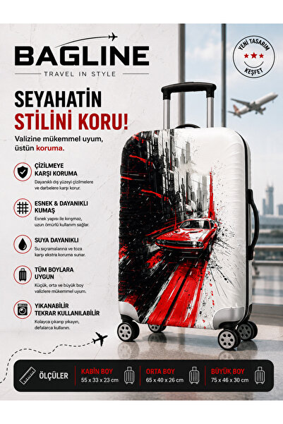 Bag line Lycra Flexible Fabric Car Printed Durable Luggage and Suitcase Cover
