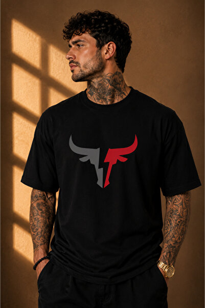 Clothify تيشيرت للجنسين مقاس كبير مطبوع عليه رأس بقرة 100% قطن A++