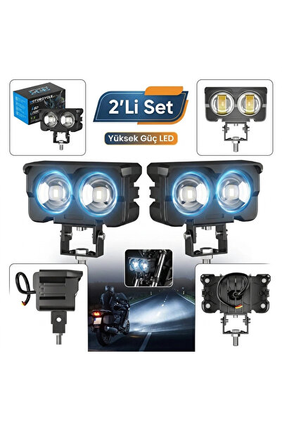 DEKOHOP Motosiklet Led Sis Farı 2 ADET SET Metal Kasa Baykuş Model Delici Bey...