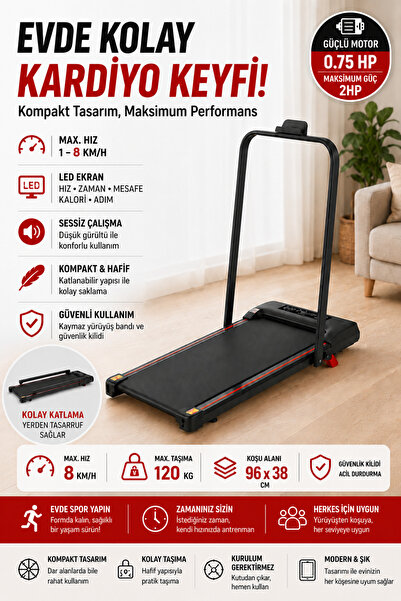 Relax Ekranlı Uzaktan Kumandalı Portatif Bluetoothlu Yürüme Ve Koşu Bandı RL-895