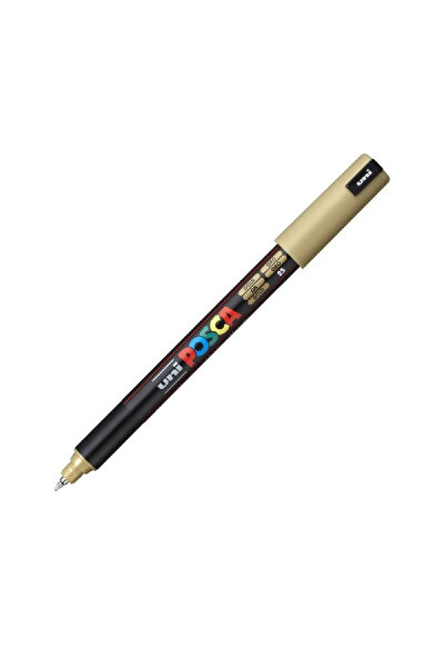 POSCA Marker UNI Posca, 0.7 mm, varf fin metalic, AURIU
