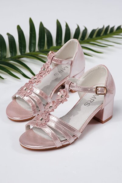 Zaira Sandale fete roz din piele ecologica Alina2 #22016 - 25