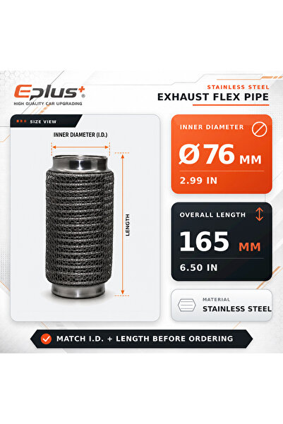Choice5 ID 76MM-165MM Universal Automotive Chain Link Mesh Exhaust Hose Stain...