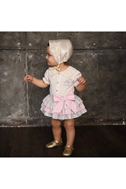 Cumino KIZ BEBEK 2 LI TAKIM ATLIKARINCA MASAL TEMALI KULOTLU 6-9 9-12 12-18 B...
