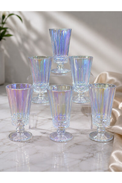 rova tr Pearl Series 6-Piece Glass Titanium Coated Modern Cup-Gift- Dowry Set