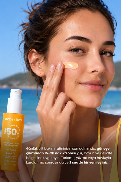 Bade Natural Spf 50+ Renkli Yüz Güneş Kremi 30 ml