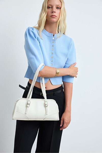 Shule Bags Vanity Nubuk Baget Çanta Krem
