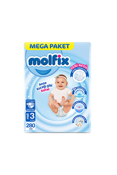 Molfix Kanal Teknolojisi Mega Paket 3 Beden Midi 280 Adet