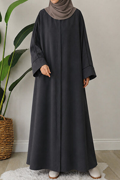 suhneva Ahu Biyeli Abaya Ferace Füme