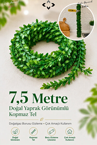 LİGROUND 7,5 metre Doğal Yaprak Görünümlü Kopmaz Tel Doğalgaz Borusu Gizleme ...