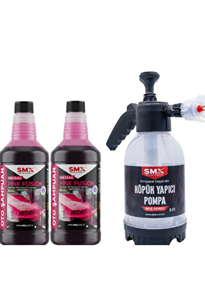 SMX %90 cilalı Pink Fusion Oto Şampuanı 750 ml 2adet ve Köpük Pompası
