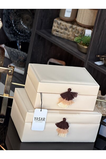 YASAR CONCEPT Rustelia Dekoratif Deri Kutu Set