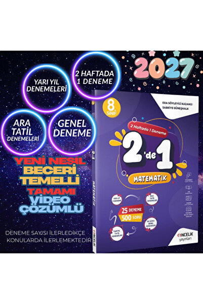 Öncelik Yayınları 2026 Lgs 8. Sınıf Matematik 2 de 1-Aylık 2 Deneme 18 Sarmal...