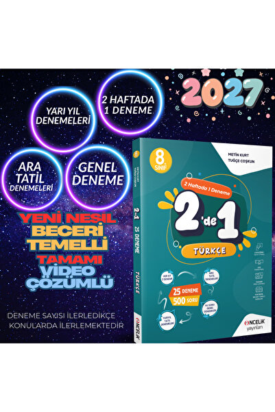 Öncelik Yayınları Lgs 2026 2027 8. Sınıf Türkçe Yeni 25 Lİ Deneme Sınavı Vide...