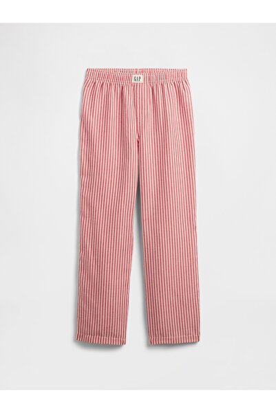 GAP Kız Çocuk Kırmızı %100 Geri Dönüştürülmüş Flannel Pijama Altı