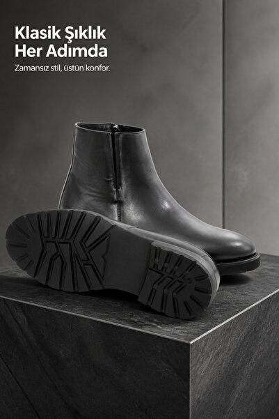 PATRICK CASSA Men's Genuine Leather Classic Winter Boots