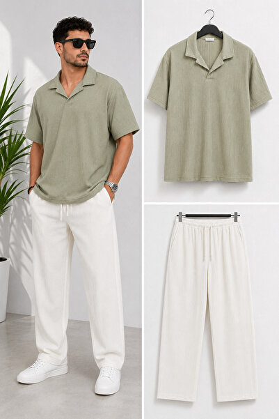WENMİNG Men's Bürümcük T-Shirt Tracksuit Summer Casual Top and Bottom Set