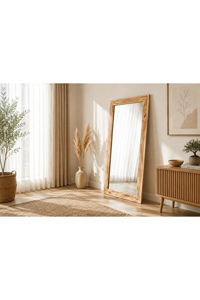 Vivense DFN WOOD DOĞAL AHŞAP DİKDÖRTGEN BOY AYNASI, 100X40