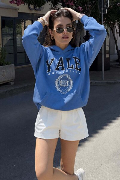 Seeh Indigo Oversize Hooded Women's Sweatshirt SH129