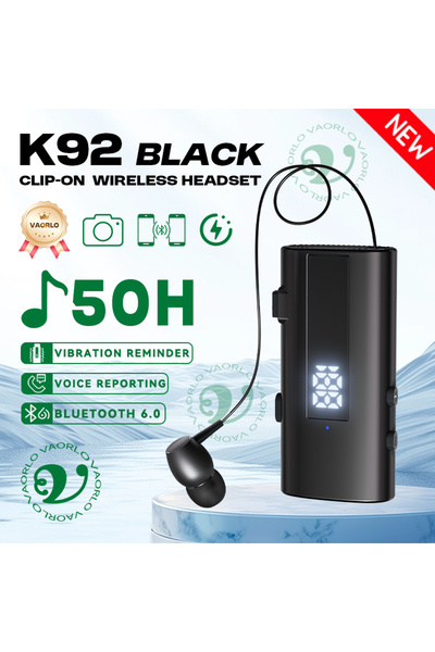 Choice3 Black K92 Bluetooth 6.0 Lavalier Business Headset Call 30h/Music 50h ...