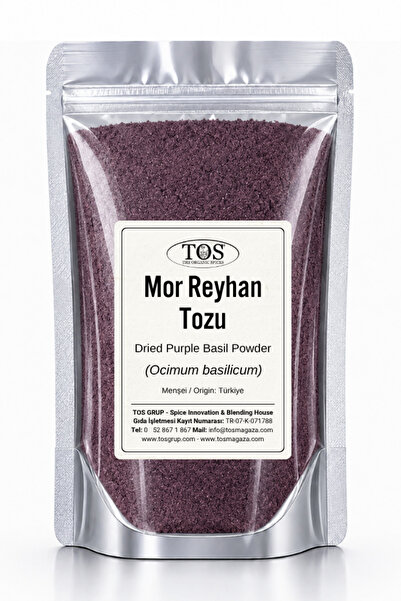 TOS The Organic Spices Mor Reyhan Tozu 100 gr (1. KALİTE) Ocimum Basilicum / ...