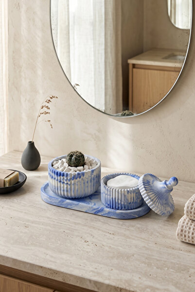 MORF Design Prisma Series - Cactus Concrete Cobalt & Tray Set / Multi-Purpose...