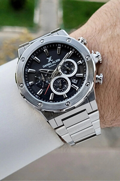 Daniel Klein Dial Black Cordon Silver Color Inside Indicators Active Men's Wr...