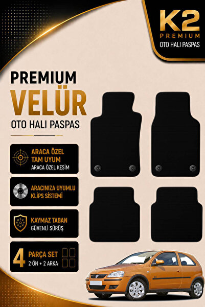 K2 CARPET Premium Velür Oto Halı Paspas Opel Corsa 3. Nesil C Kasa (2000-2006...