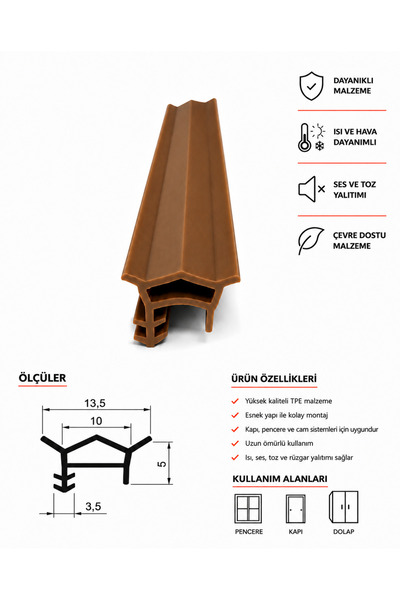 MAKPLASTİK FİTİL PROFİL P 185 Real Estate Residential Door Case Gasket Pure R...