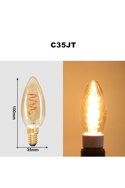 Choice 4W Yes Warm White C35JT E27 LED Filament Light Bulb 220V 4W A60 ST64 T...