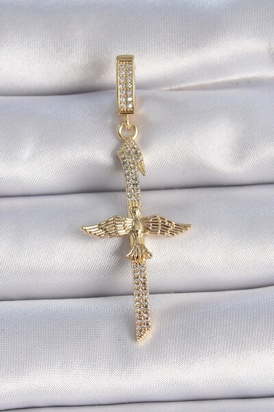Inure Jewelry Rice gold color zircon stone detailed elif model phoenix bird f...