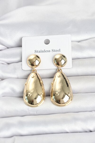 Inure Jewelry 316L الصلب لون الذهب قطرة نموذج أقراط نسائية