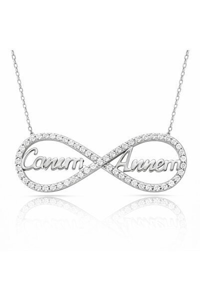 Inure Jewelry Gümüş Canım Annem Yazılı Sonsuzluk Kolye