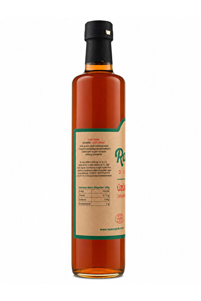 RAYA Organik Üzüm Sirkesi 500 ml Doğal Fermente Katkısız Koruyucusuz Cam Şişe